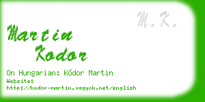 martin kodor business card